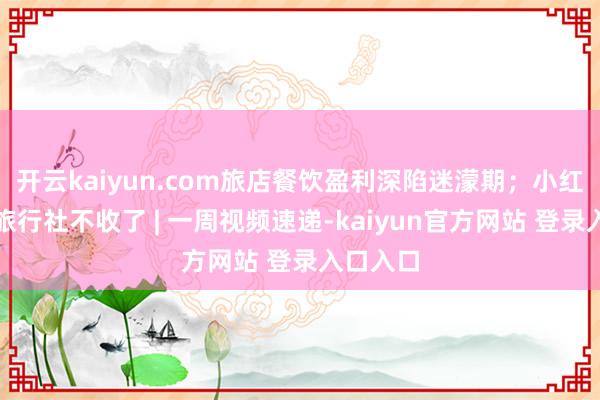 开云kaiyun.com旅店餐饮盈利深陷迷濛期；小红书宾客旅行社不收了 | 一周视频速递-kaiyun官方网站 登录入口入口