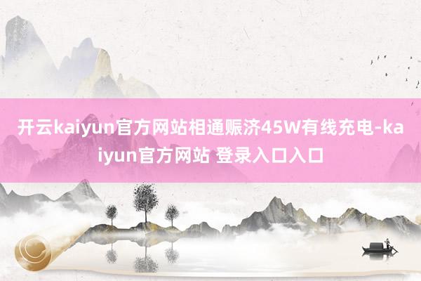 开云kaiyun官方网站相通赈济45W有线充电-kaiyun官方网站 登录入口入口