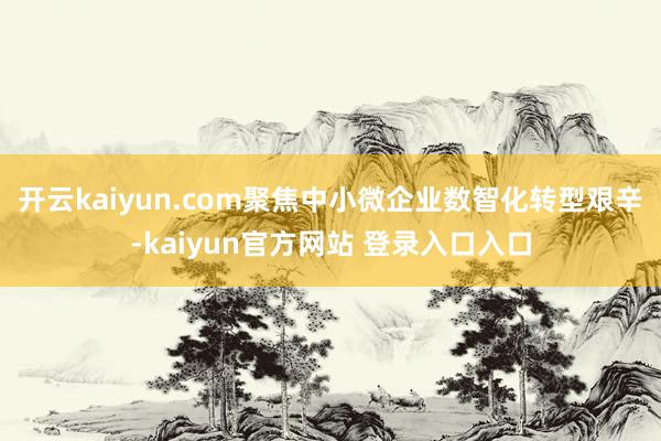 开云kaiyun.com聚焦中小微企业数智化转型艰辛-kaiyun官方网站 登录入口入口