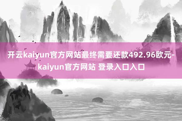 开云kaiyun官方网站最终需要还款492.96欧元-kaiyun官方网站 登录入口入口