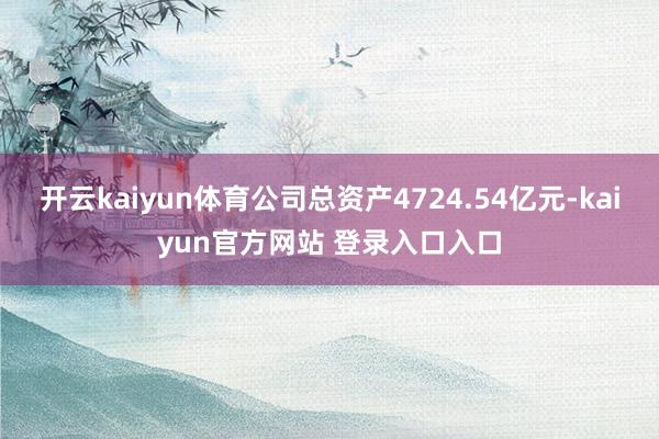 开云kaiyun体育公司总资产4724.54亿元-kaiyun官方网站 登录入口入口